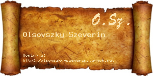 Olsovszky Szeverin névjegykártya